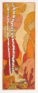 Chant Pastoral, illustratie uit Les Chansons de Bilitis, door Pierre Louys, pub. 1922