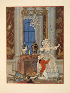 Danceny verklaart zijn liefde aan Cecile, Illustratie uit 