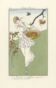 Dagjurk uit Costumes Parisiens, uitgegeven 1914 door Georges Barbier