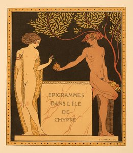 Epigrammen op het eiland Cyprus, illustratie uit Les Chansons de Bilitis, door Pierre Louys, uitgegeven 1922 door Georges Barbier