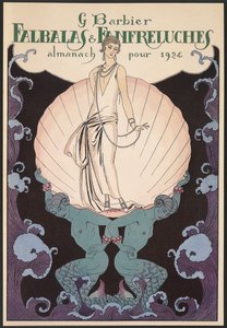 Falbalas et Fanfreluches, Almanak voor 1924, omslag, door George Barbier, prent