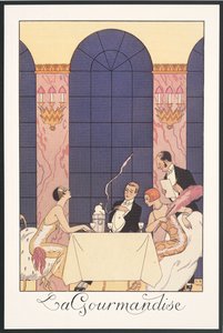 Falbalas et Fanfreluches, Almanak voor 1925: "La gourmandise" door Georges Barbier