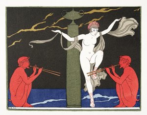 Illustratie uit Les Chansons de Bilitis, door Pierre Louys, uitgegeven 1922 door Georges Barbier