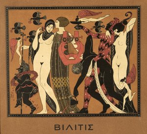 Illustratie uit Les Chansons de Bilitis, door Pierre Louys, uitgegeven 1922 (pochoir print)