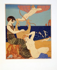 La Bague Symbolique, Illustratie uit Les Chansons de Bilitis, door Pierre Louys, uitgegeven 1922 door Georges Barbier