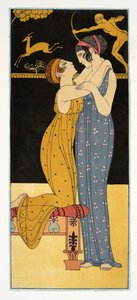 La Desir, illustratie uit Les Chansons de Bilitis, door Pierre Louys, uitgegeven 1922 door Georges Barbier