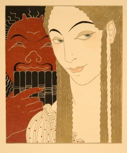 La Lettre, illustratie uit Les Chansons de Bilitis, door Pierre Louys, uitgegeven 1922