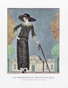 La Promeneuse Mélancolique, uitgegeven 1922 door Georges Barbier