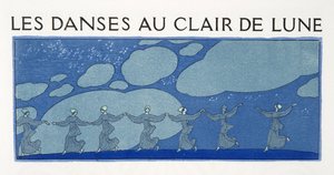 Les Danses au Clair de Lune, illustratie uit Les Chansons de Bilitis, door Pierre Louys, uitgegeven 1922 door Georges Barbier