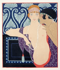 Les Trois Beautes de Mnasidika, illustratie uit Les Chansons de Bilitis, door Pierre Louys, uitgegeven 1922 door Georges Barbier