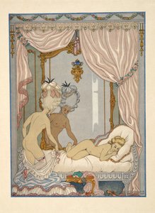 Bezoek van markiezin de Merteuil aan de slaapkamer van Cécile de Volanges, illustratie uit 