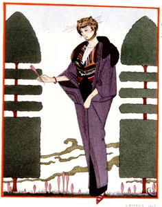 Reisjas van Mme Paquin, gravure 1914 door Georges Barbier