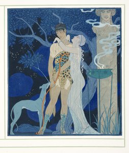 Phedre et Hippolyte, uit Personages de Comedie, pub. 1922 door Georges Barbier