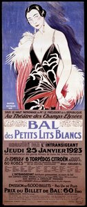 Poster "Au Theatre des Champs-Elysees - Le bal des petits lits blanc" georganiseerd door l