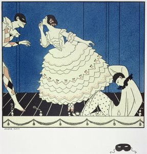 Tamara Karsavina als Columbine, Vaslav Nijinsky als Harlekijn en Adolph Bolm als Pierrot in Fokine