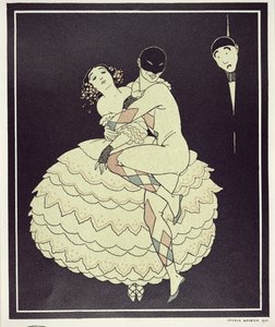 Tamara Karsavina (1885-1978) als Columbine en Vaslav Nijinsky (1890-1950) als Harlekijn in Fokine
