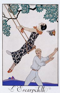 De schommel, jaren 1920 door Georges Barbier