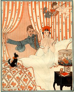 De onvoorziene terugkeer... Of de wekker - illustratie uit la Vie Parisienne