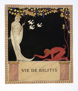 Vie de Bilitis, illustratie uit Les Chansons de Bilitis, door Pierre Louys, pub. 1922 door Georges Barbier