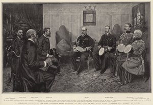Een Gedenkwaardig Interview, de Boeren Generaals ontvangen door de Koning op het Koninklijk Jacht Victoria en Albert in Cowes