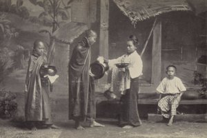 Birma: De Pongyi met zijn Bedelnap door Georges Bertin Scott