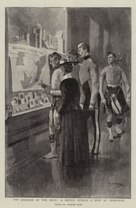 De Vraag van het Uur, een Schets buiten een Winkel in Aldershot