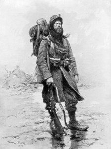 De soldaat van 1915, de archetypische Poilu door Georges Bertin Scott