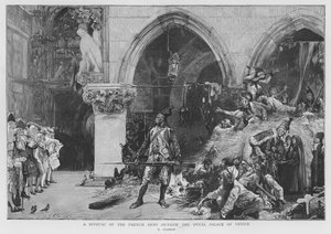 Franse soldaten gekampeerd buiten het Dogenpaleis in Venetië, Franse Revolutionaire Oorlogen