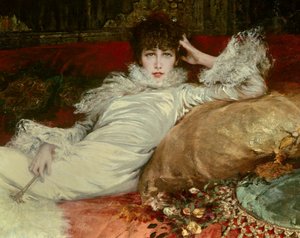 Portret van komiek Sarah-Henriette Bernard genaamd Sarah Bernhardt (1844-1923) door Georges Clairin