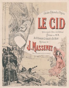 Poster voor de première van de opera Le Cid door Jules Massenet