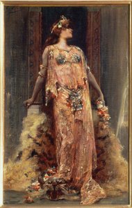 Sarah Bernhardt in de rol van Cleopatra