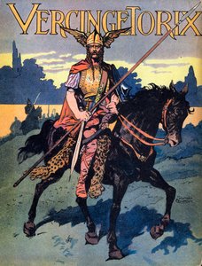 Portret van Vercingetorix (ca. 80-c. 46 v.Chr.) krijger en Gallische leider van de Arverni-stam. Illustratie van Georges Conrad (1874-1936) uit 