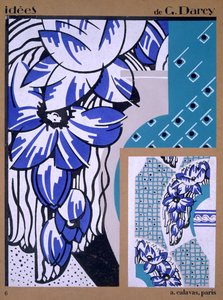 Behangontwerp, uit Idees, uitgegeven door A. Calavas, Parijs, ca. 1925 door Georges Darcy