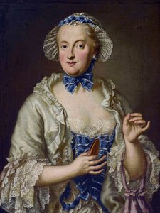 Maria Anna Sophia van Saksen, keurvorstin van Beieren met een spoel door Georges Desmarées