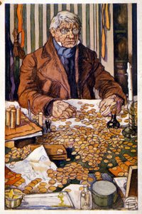 Le pere Grandet telt zijn geld - Illustratie in 