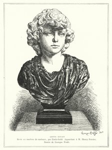 Buste van de Italiaanse architect en schilder Giotto als kind, door de Franse beeldhouwer Emile Soldi door Georges Ernest Profit