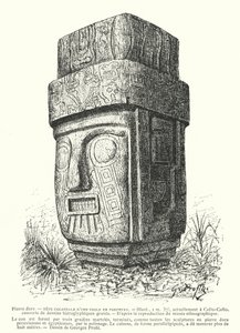 Kolossaal uitgehouwen porfier Inca-idool