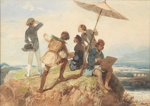 En plein air schilders door Georges Eugène Huot