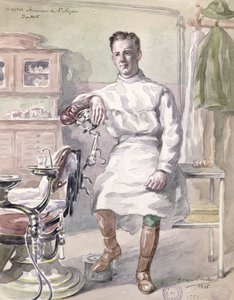 Militaire tandarts in het Amerikaanse ziekenhuis van St. Nazaire, 1918