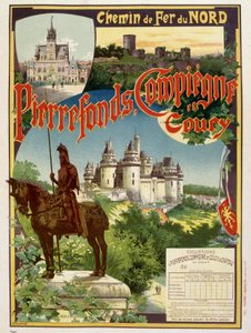 Pierrefonds, Compiègne en Coury - Reclameposter van de Railways du Nord, door G. Fraipont