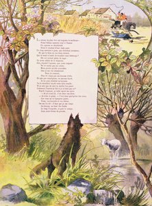 De wolf en het lam, uit Fabels van Jean de La Fontaine (1621-95) door Georges Fraipont
