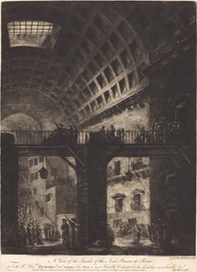 Een Uitzicht op de Binnenkant van de Nieuwe Gevangenis in Rome door Georges François Blondel