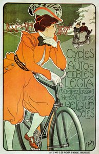 Poster reclame voor Legia fietsen, Luik, België
