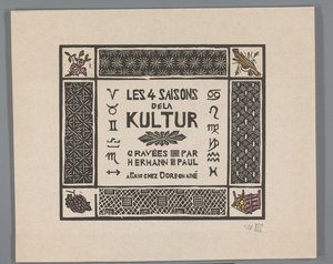 Omslag voor vier prenten van verschrikkingen van de Eerste Wereldoorlog door Georges Hermann Rene Paul
