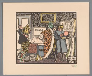 Soldaten plunderen een huis