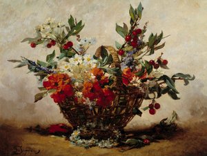Bloemen in een mand door Georges Jeannin