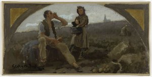 Schets voor de eetkamer van het Hôtel de Ville de Paris: De aardappel, ca. 1893 door Georges Jules Bertrand