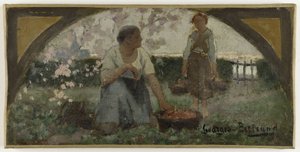 Schets voor de eetkamer van het Hôtel de Ville de Paris: Les fraises, ca. 1893