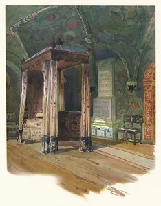 Slaapkamer van tsaar Alexis Michaelovitch, in het Kremlin, Moskou