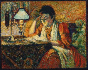 De Lezende (La Liseuse). Rond 1888 door Georges Lemmen